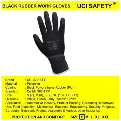 Uci Safety Pengaman kerja Bengkel Packing Telapak Tangan dilapisi karet - Gambar 4