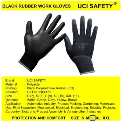 Gloves Bahan Nylon Polyester Motor Dilapisi Karet - Gambar 4