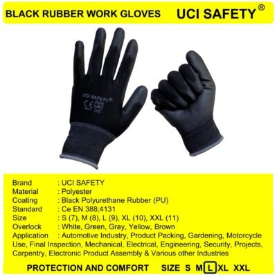 Gloves Dilapisi Karet Proyek Motor Palm Fit - Gambar 2