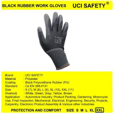 Uci Safety Pengaman kerja Montir Bagunan Telapak Tangan dilapisi karet - Gambar 5