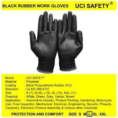 Gloves Hitam Black Motor Kerja - Gambar 3