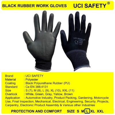 Uci Safety Proyek Karet Black PU - Gambar 2