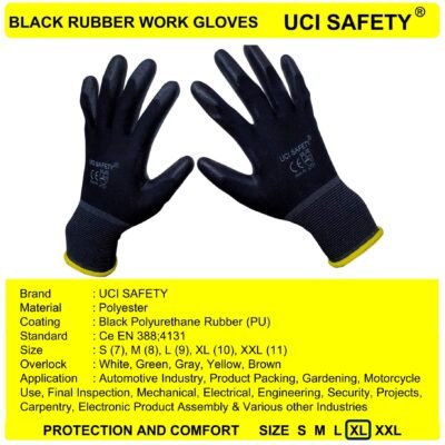Gloves Dilapisi Karet Proyek Motor Palm Fit - Gambar 4