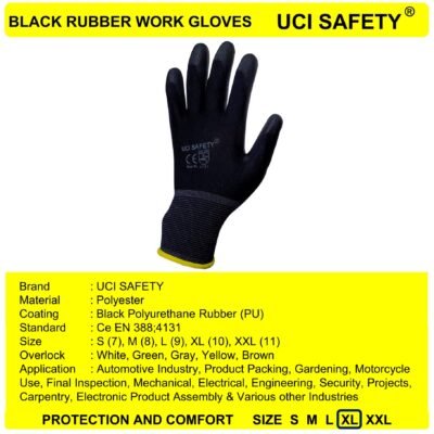 Gloves Bahan Nylon Polyester Motor Dilapisi Karet - Gambar 2