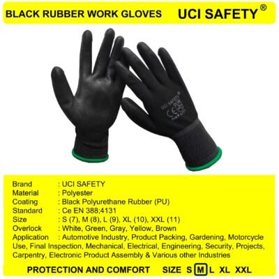 Uci Safety Telapak Tangan dilapisi karet Industri Karet Safety Gloves - Gambar 4