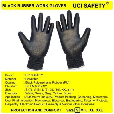 Uci Safety Black Polyester Mekanik otomotif - Gambar 4