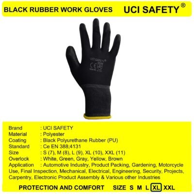 Uci Safety Pengaman kerja Berkebun Security Hitam
