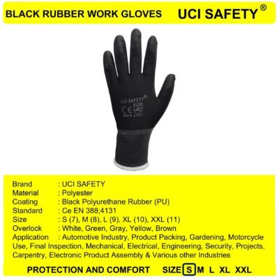 Uci Safety Hitam Polyurethane Anti Slip Montir - Gambar 3