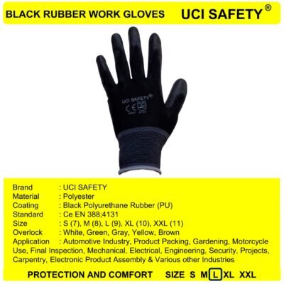 Gloves Black Pabrik Mekanik Packing - Gambar 4