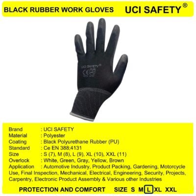 Gloves Polyester Montir Karet Kerja