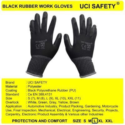 Uci Safety Polyurethane Black Tukang Palm Fit