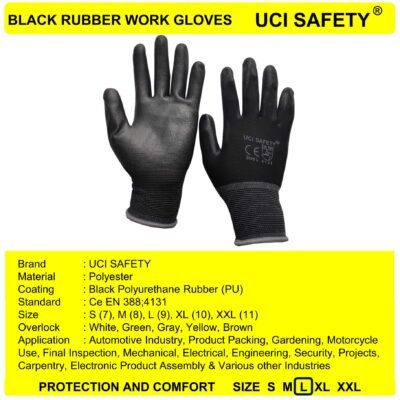 Uci Safety Palmfit Bahan Nylon Pengaman kerja Tukang - Gambar 5