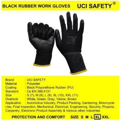 Uci Safety otomotif Palm Fit Black Satpam - Gambar 5