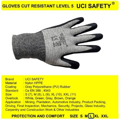 Sarung Tangan Safety Kerja Kawat Besi Baja Anti Iris