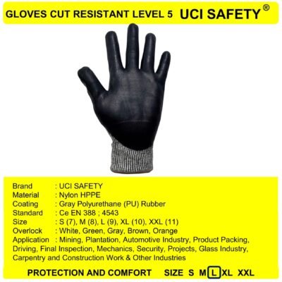 Uci Safety Coating Nitril Anti Sayat Pabrik Industri