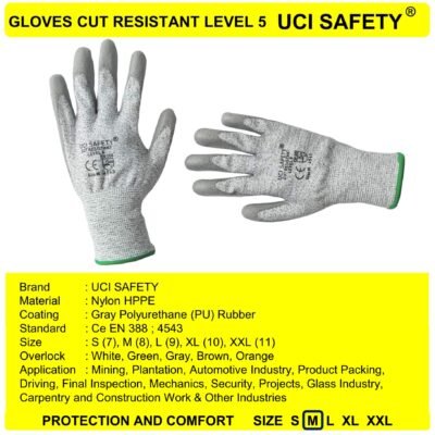 Sarung Tangan Uci Safety Industri Dilapisi Karet Pisau En 388 4543 - Gambar 2