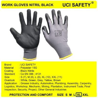 Uci Safety Work Hitam/Grey Safety Kerja