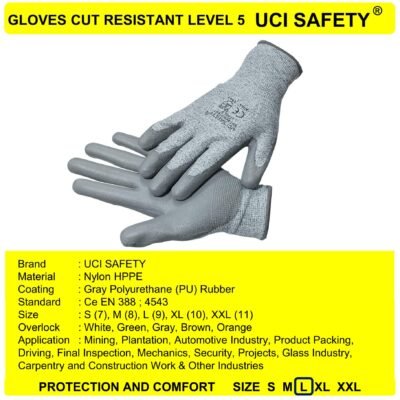 Sarung Tangan Safety Gloves Anti Potong Anti Slip Cut Glove - Gambar 3