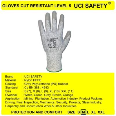 Sarung Tangan Safety Kerja Sarung Tangan Dilapisi Karet Anti Iris En 388 4543 - Gambar 3