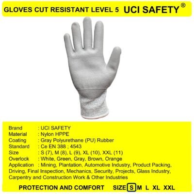 Sarung Tangan Pisau Berkebun Cut Resistant Level 5 Tukang - Gambar 4