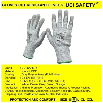 Sarung Tangan Safety Kerja Bengkel Cutting Hitam