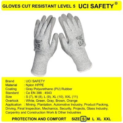 Sarung Tangan Pisau Berkebun Cut Resistant Level 5 Tukang - Gambar 2