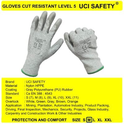 Sarung Tangan Kaca Berkebun Cut Resistant Level 5 Anti Benda Tajam