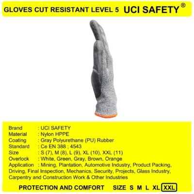 Sarung Tangan Safety Gloves Karet Polyurethane Hand Gloves Bengkel Tebal Sarung Tangan - Gambar 5