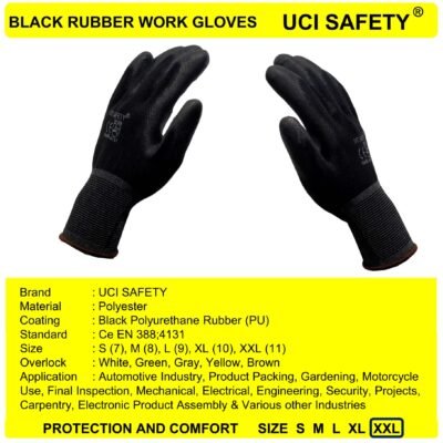 Uci Safety Mekanik Polyurethane Telapak Tangan dilapisi karet otomotif - Gambar 4