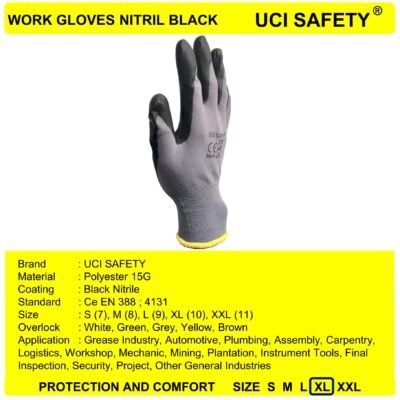 Gloves Engineering Greasy Ukuran M L XL - Gambar 2