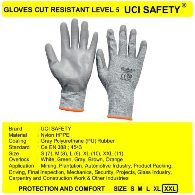 Sarung Tangan Uci Safety Industri Dilapisi Karet Pisau En 388 4543 - Gambar 5