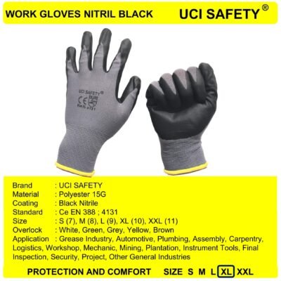 Gloves K Hse Greasy Coating Abu abu/Black - Gambar 4