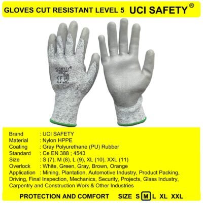 Sarung Tangan Karet Polyurethane Uci Safety Pertambangan - Gambar 5