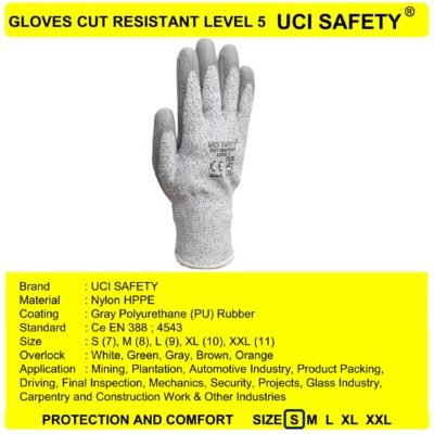 Sarung Tangan Pengaman Kerja Safety Gloves Pertambangan Mekanik Karet Polyurethane