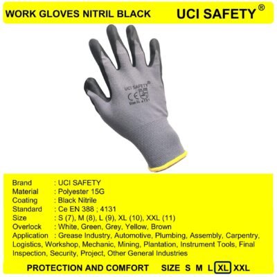 Gloves Anti Slip Work Teknik mesin Bengkel - Gambar 5