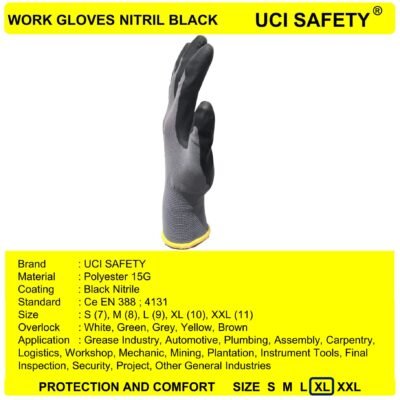 Uci Safety Gloves Anti Licin Bagunan Engineering - Gambar 5
